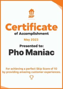 Skip certificate of 10