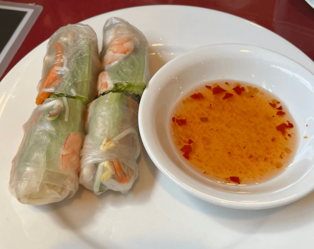 Shrimp spring rolls at Pho Maniac